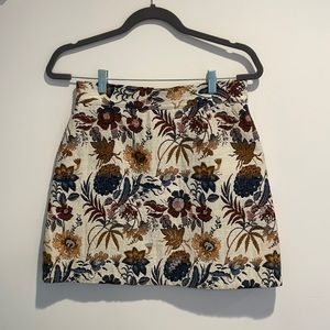 TOPSHOP FLORAL STITCHED MINI SKIRT